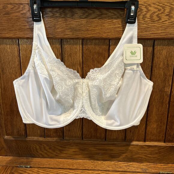 Wacoal Full Figure Bra 85142 Sz 44DDD Ivory Underwire Lace 4 Hooks NWT - Picture 1 of 7